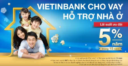 Vietinbank hỗ trợ vay mua nhà với lãi suất 5%